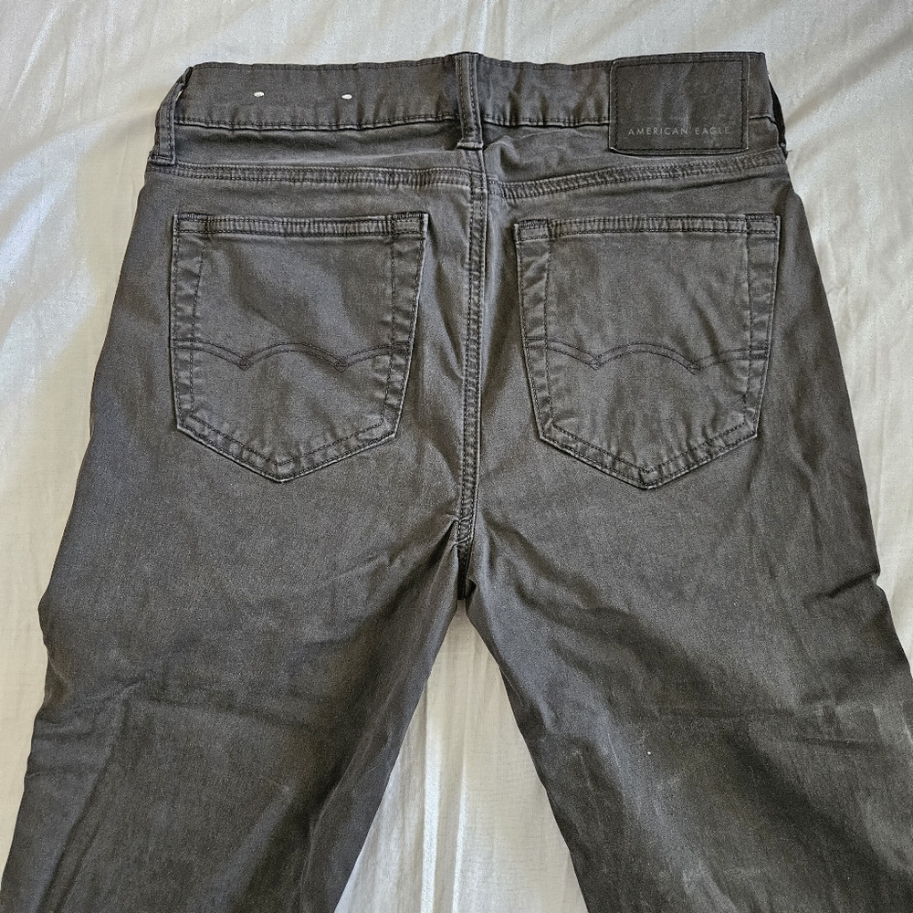 American Eagle Flex + Slim Chino Pants Dark Grey Men's Size 28 x 34 - Picture 7 of 8